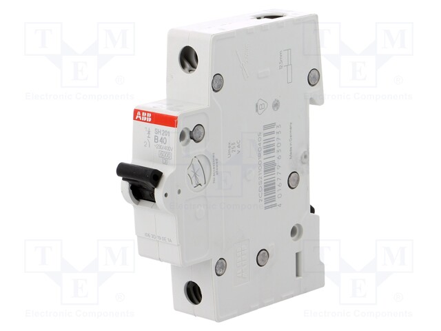 Circuit breaker; 230VAC; Inom: 40A; Poles: 1; DIN; Charact: B; 6kA