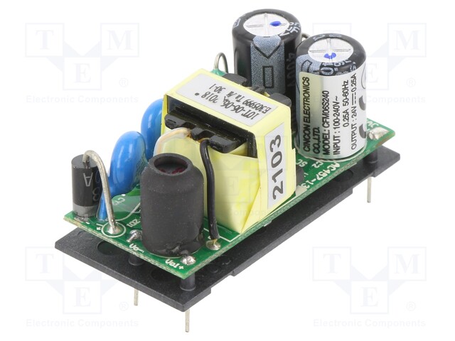 Converter: AC/DC; 6W; Uout: 24VDC; Iout: 250mA; 83%; Mounting: PCB