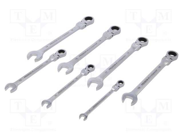 Key set; combination spanner,with joint; Pcs: 7