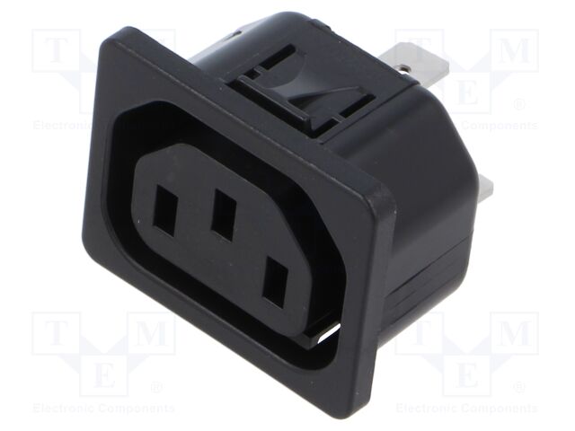 Connector: AC supply; socket; female; 10A; 250VAC; IEC 60320; IP30