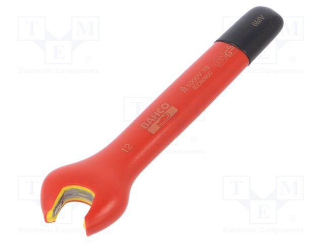 Key; insulated,spanner; 12mm; IEC 60900,VDE; tool steel; 1kV