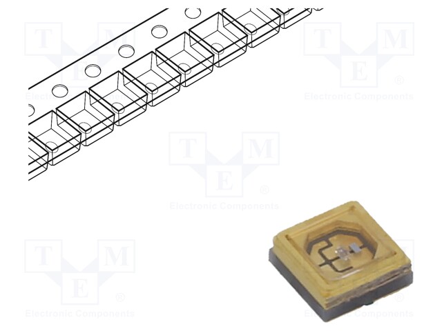 LED; UV-C; 3535; 120°; 20mA; λd: 270-280nm; 3.4x3.4x1.43mm; 5÷9V; SMD