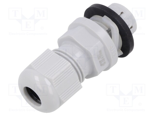 Cable gland; M16; IP68; Mat: polyamide; light grey; Entrelec