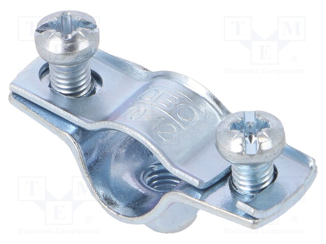 T-bolt clamp; 10÷12mm; steel; Plating: zinc; V: industrial; Hole: M6