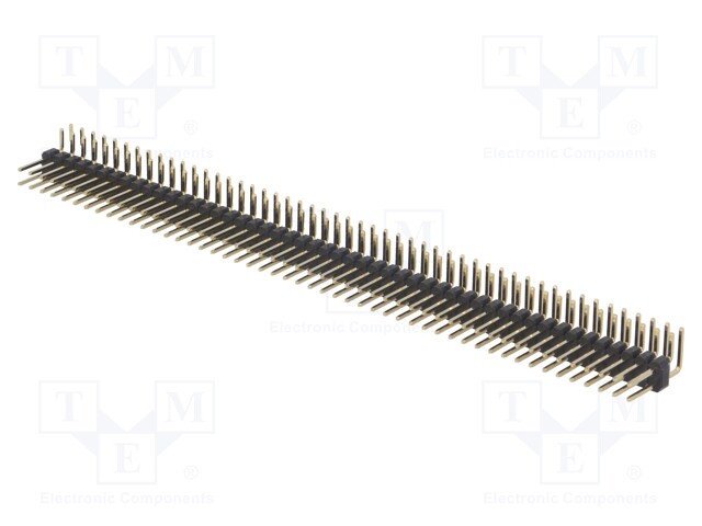 Pin header; pin strips; male; PIN: 100; angled 90°; 2.54mm; THT