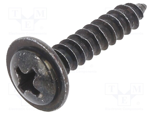 Screw; 100pcs; 17mm; steel; black; Thread: 3,9; 3,9x17