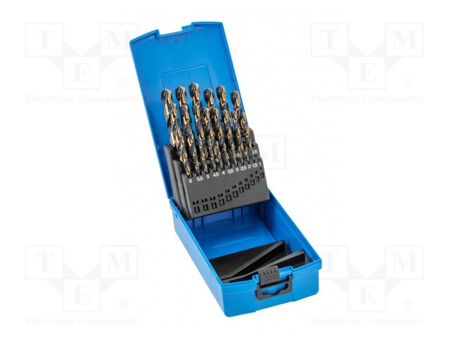 Drill set; for metal; high speed steel stal szybkotnąca HSS