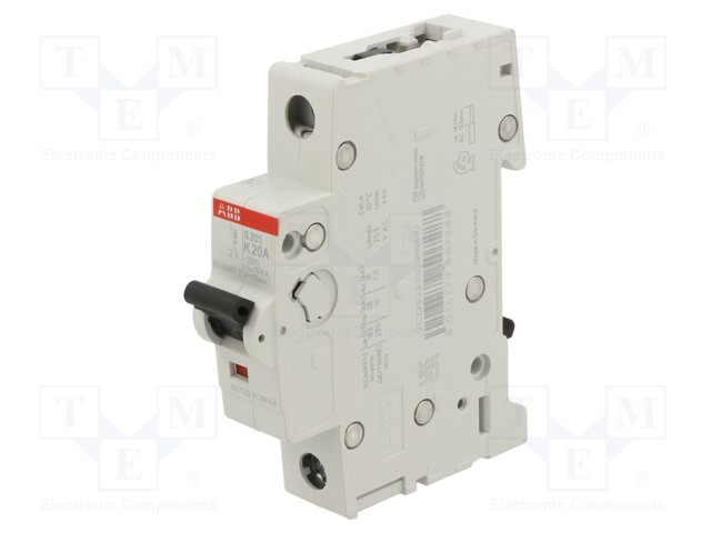 Circuit breaker; 230/400VAC; 20A; Poles: 1; DIN; Charact: K; IP20