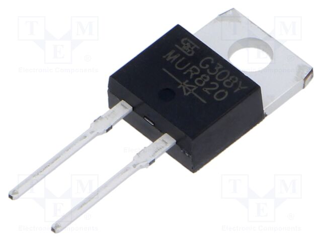 Diode: rectifying; THT; 200V; 8A; tube; TO220AC; Ufmax: 0.975V; 25ns