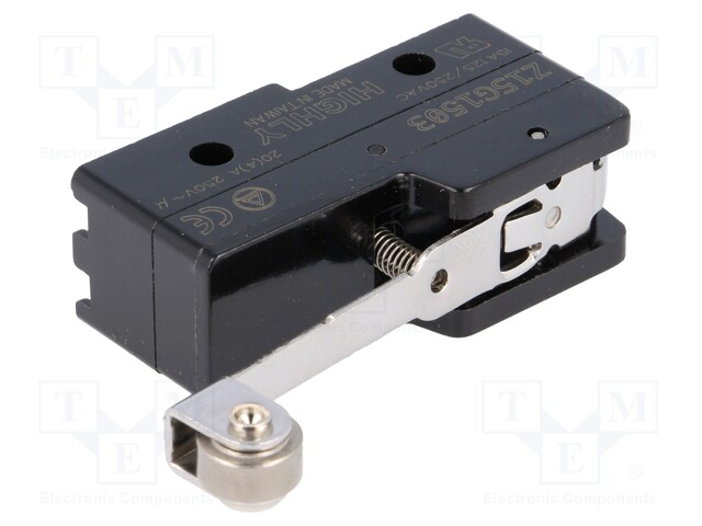 Microswitch SNAP ACTION; with lever (with roller); SPDT; Pos: 2