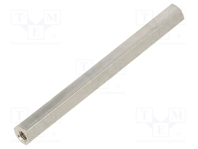 Screwed spacer sleeve; Int.thread: M3; 60mm; hexagonal; brass