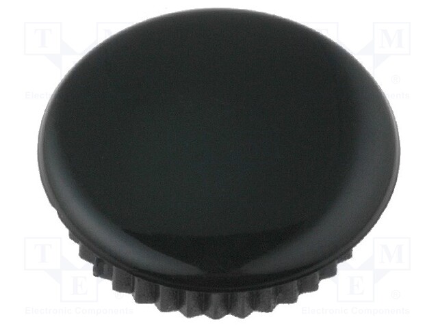 Cap; Colour: black; Mounting: push-in; Mat: plastic
