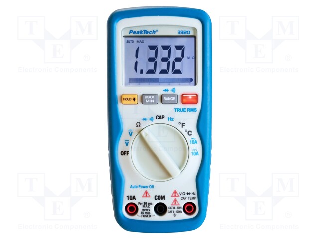 Digital multimeter; LCD 3,83 digit (6000); VAC: 6/60/600/1000V