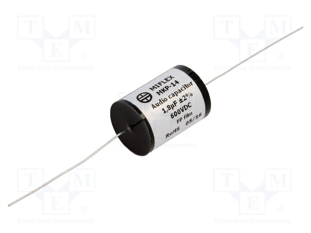 Capacitor: polypropylene; 1.8uF; 600VDC; ±2%; Ø19.9x33mm; -25÷85°C