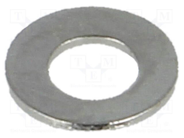 Washer; round; M2; D=4.5mm; h=0.3mm; brass; Plating: nickel; BN: 566