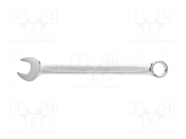 Wrench; combination spanner; 15mm; Chrom-vanadium steel