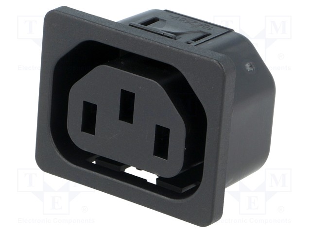 Connector: AC supply; socket; female; 10A; 250VAC; IEC 60320