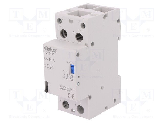 Relay: installation; bistable; NC + NO; Ucoil: 230VAC; 35x90x65mm