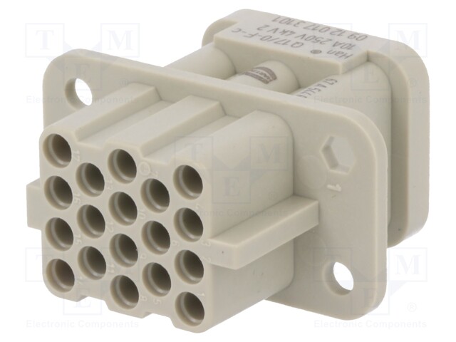 Connector: HDC; female; Han Q; PIN: 17; Compact; crimped