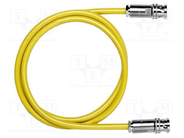 Test lead; 500VDC; BNC plug,both sides; Len: 1.5m; yellow; Z: 50Ω