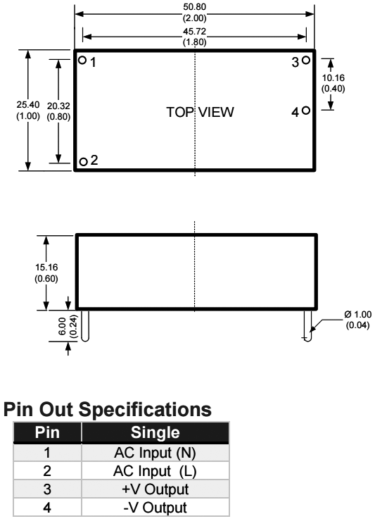 Converter: AC/DC; 5W; Uout: 9VDC; Iout: 0.55A; 78%; Mounting: PCB