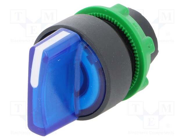 Switch: rotary; Stabl.pos: 2; 22mm; blue; Illumin: LED; IP66; Pos: 2