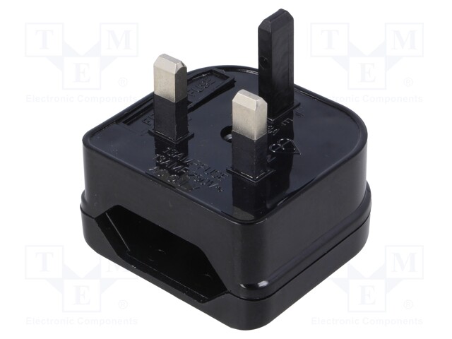 Adapter; Out: EU; Colour: black; Input: UK