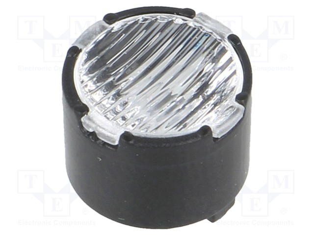 LED lens; round; Mat: PMMA plexiglass; transparent; 18÷48°; Ø: 10mm