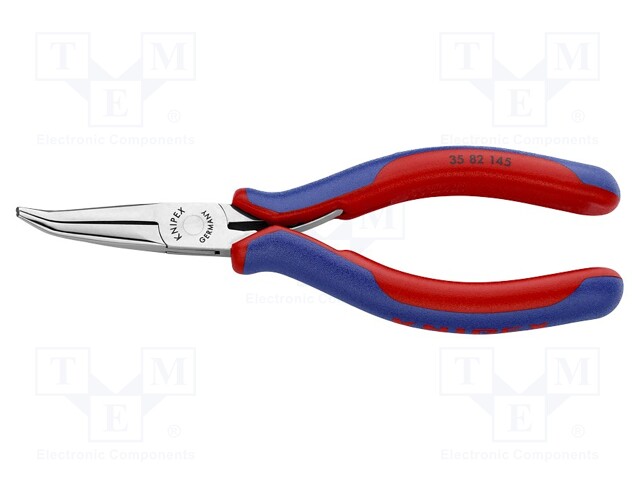 Pliers; curved,half-rounded nose; 145mm