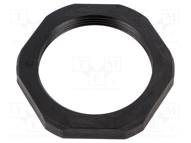 Nut; M40; polyamide; UL94V-0; D: 7mm; Spanner: 50mm; black; -40÷100°C