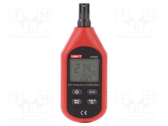 Thermo-hygrometer; Sampling: 1x/s; -10÷60°C; Accur: ±1,0°C