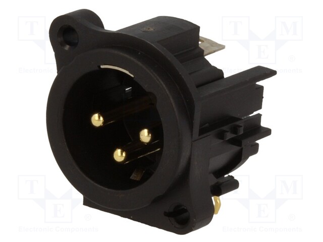 Socket; XLR; male; PIN: 3; angled 90°; screw; THT; gold-plated; 133V