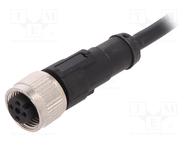 Connection lead; M12; PIN: 4; straight; 2m; plug; 250VAC; 4A; 250VDC