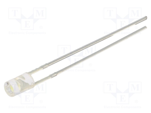 LED; 3mm; white cold; 1560÷2180mcd; 140°; Front: flat; 5V; -30÷85°C