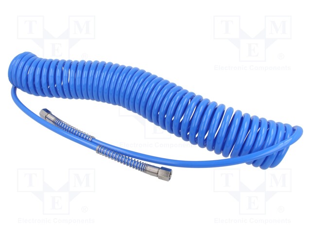 Compressed air hose; coiled; Connection: 1/4"; L: 9m; Øint: 6.5mm