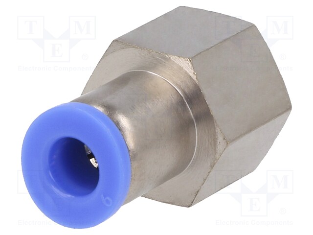 Push-in fitting; straight; -0.95÷15bar; nickel plated brass