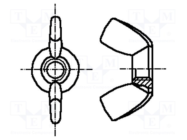 Nut; winged; M4; A2 stainless steel; Pitch: 0,7; BN: 644