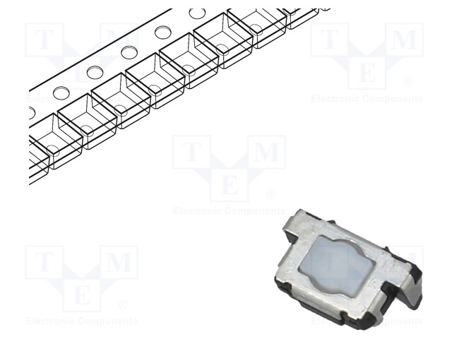 Microswitch TACT; SPST; Pos: 2; 0.02A/12VDC; SMT; 3.5mm; OFF-(ON)