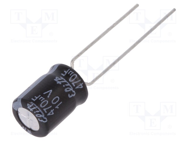 Capacitor: electrolytic; THT; 470uF; 10VDC; Ø8x11.5mm; Pitch: 3.5mm