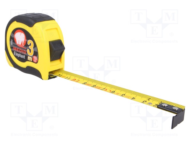 Measuring tape; L: 3m; Width: 19mm; Enclos.mat: ABS,elastolan