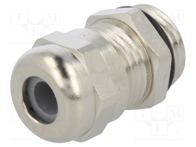 Cable gland; PG7; IP68; Mat: brass; Body plating: nickel