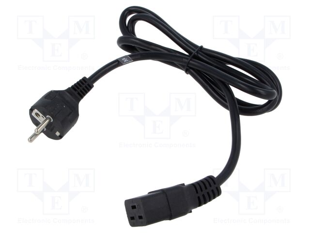 Cable; 3x1.5mm2; CEE 7/7 (E/F) plug,IEC C19 female; PVC; 1.5m