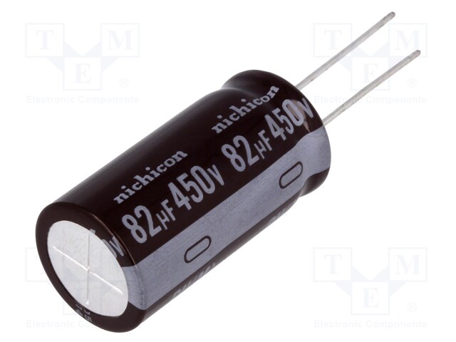 Capacitor: electrolytic; THT; 82uF; 450VDC; Ø16x31.5mm; ±20%; 2000h