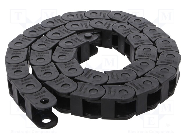 Cable chain; Series: Light; Bend.rad: 45mm; L: 986mm; Colour: black