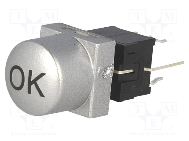 Switch: keypad; Pos: 2; DPDT; 0.1A/30VDC; silver; Illumin: LED; green