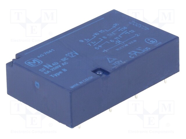 Relay: electromagnetic; SPST-NO x4 + SPST-NC x2; Ucoil: 12VDC