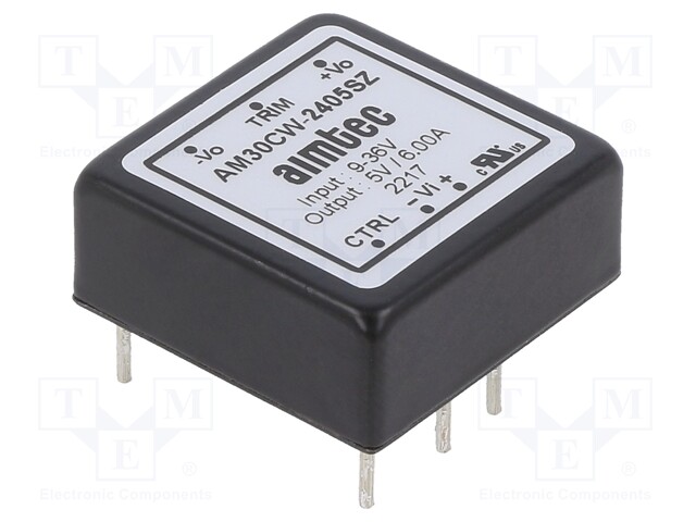 Converter: DC/DC; 30W; Uin: 9÷36V; 5VDC; Iout: 6A; 1"x1"; 19g