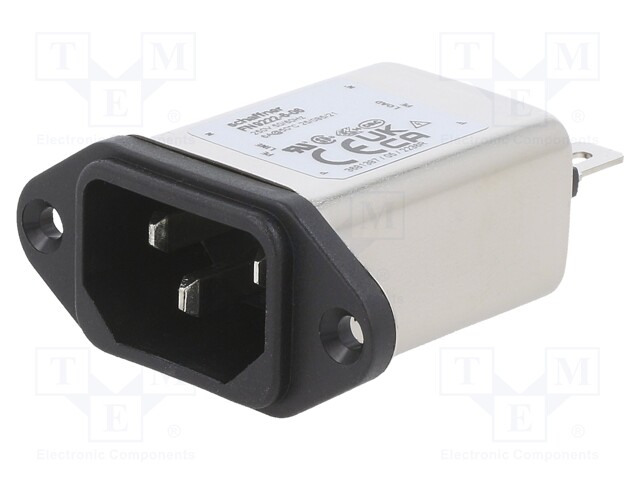 Filtered IEC Power Entry Module, IEC C14, General Purpose, 6 A, 250 VAC