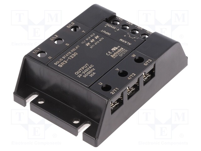 Relay: solid state; Ucntrl: 4÷30VDC; 30A; 24÷240VAC; 3-phase