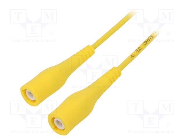 Test lead; 3A; BNC plug,both sides; Len: 2m; yellow; Z: 50Ω